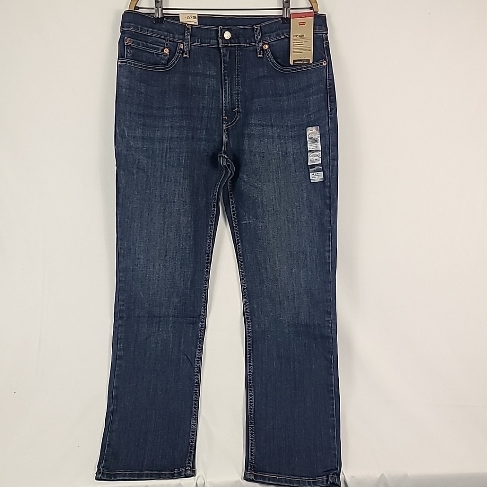 NWT Levi’s 511 Slim Fit Denim Jeans Men’s Size 36x30 Blue Dark Wash Stretch $70